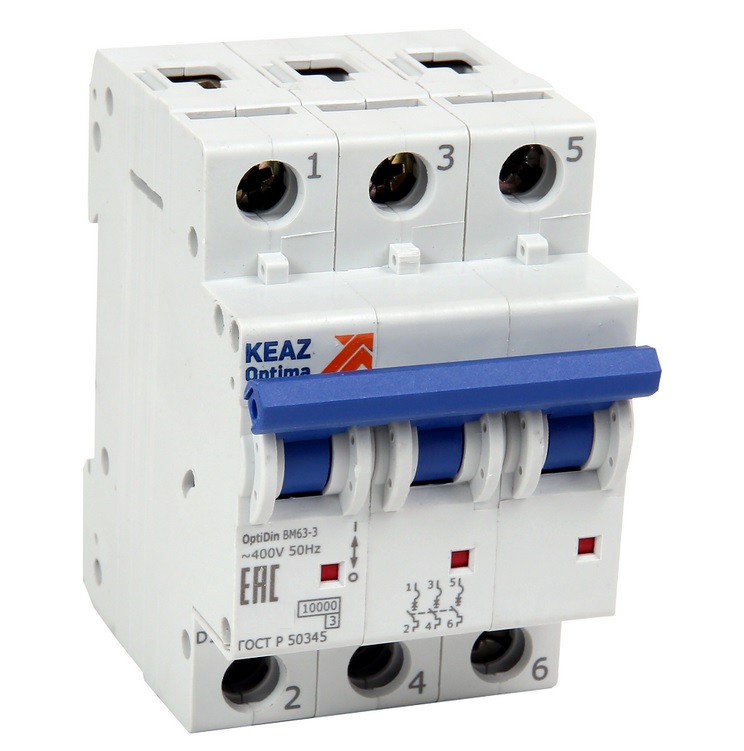 BM63-3C25-ОМ4-РЕГ 25A OptiDin 3P AC КЭАЗ 326814 выключатель автоматический