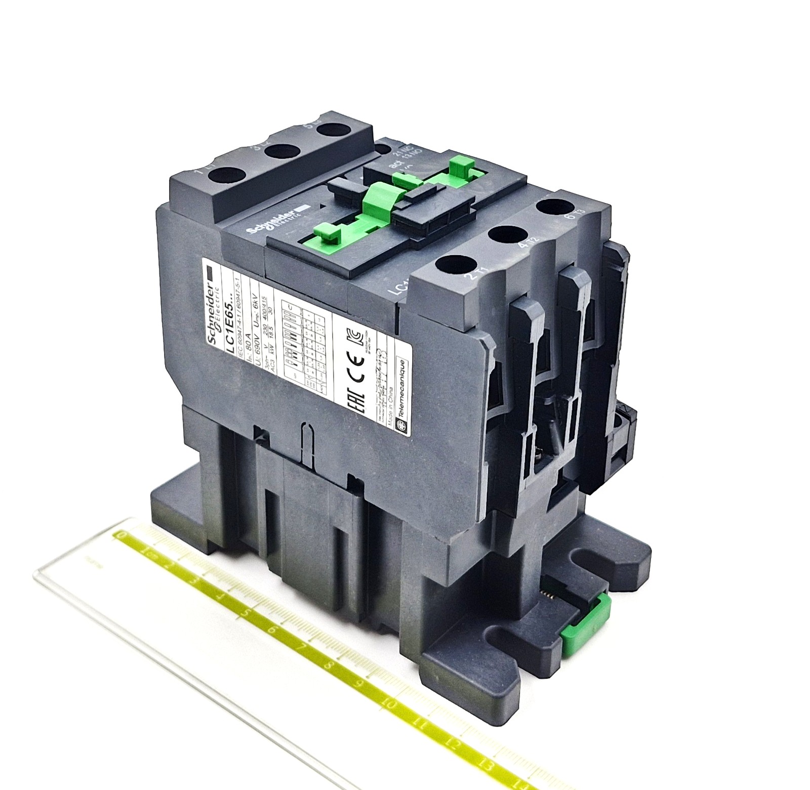 LC1-E65M5 65A 220VAC 30kW 380V 3P 1NO+1NC Schneider Electric
