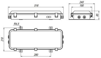 GL-251CD-100770 42W 230VAC IP67 4000K (БАП) АМЭО светильник светодиодный аварийный