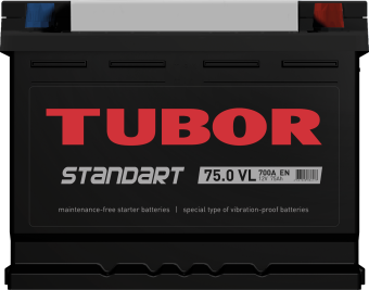 6СТ-75.0 VL 75Ah TUBOR STANDART аккумулятор свинцово-кислотный