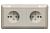 JN-2V-EKO (RS1014x2) 2x2P+E 16A 250V IP22 розетка каютная встраиваемая двойная