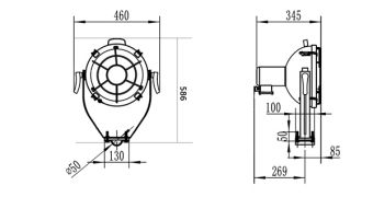SFI-300 (СС-411) 300W E27 IP56 АМЭО прожектор салинговый судовой под лампу накаливания