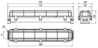 GL-281SD-140053 26W 230VAC IP67 4000K (решетка) "лапы v2" АМЭО светильник светодиодный